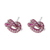 Multicoloured Zirconia Stud Earrings Women's Dazzling Round Knot Earrings Wedding Party Jewellery Gift - Image 12