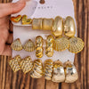 Gold Color Twisted C Shape Tear Drop Earrings Set for Women Metal Geometric Circle Earrings Party Jewelry - Image 1