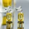 Simple and Elegant Square Cubic Zirconia Earrings Bling Yellow CZ Dangle Women Wedding Engagement Jewelry - Image 42