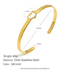 Open Series Hollowed Heart Zircon Hammered Bracelet Satinless Steel Women's Jewelry Gift - Image 7