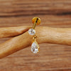 Titanium 16G Teardrop Dangle CZ Labret Stud Waterdrop Tragus Cartilage Earring Flatback Helix Piercing - Image 5