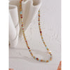 Stone Freshwater Pearl Collar Chain Necklace Stainless Steel Handmade Stylish Beads Jewelry Gift - Image 3