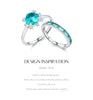 MODIAN 925 Sterling Silver Crown Paraiba Emerald Cut Zircon Ring For Women Cocktail Party Fine Jewelry