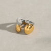 Statement Two Tone Ring Gold Color Plated Stainless Steel Double layered Smooth Ring Stackable Ring Women's J - Image 6
