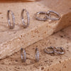 Cubic Zirconia Huggie Hoop Earrings in Multiple Sizes - Image 6