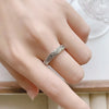 Silver Rings For Women Vintage Handmade Adjustable Vintage Flower Pattern Ring Band Female Gift - Image 2