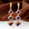 Rose Gold Color Engagement Earrings 12 Colors Birthstone Hoop Earrings Multicolor Zircon Long Dangle Earrings For Women Jewelry - Image 15
