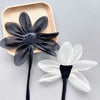 Two-Piece Fabric Flower Collar Brooch Set in Black or White - Image 6