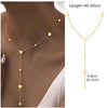 Beaded Long Chain Y Shape Necklace For Women, Minimalist Drop Bar Pendant Choker Necklaces, Clavicle Chain Jewelry - Image 9