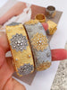 European and American Retro Craft Brushed Copper Gold-Plated Zirconia Ring and Bangles - Image 5