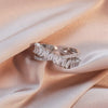 Zircon Shiny Chic Resizable Double Student Opening Rings for Woman Silver Color Gothic Finger Jewelry Wedding Party - Image 7