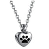 Stainless Steel Small Heart With Pets Paw Urn Necklace Charms for Memorial Ashes Jewelry Keepsake Pendant - Image 11