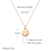 Rose Gold Color Round Coin Pendant Necklaces for Women Simple Zircon Glossy Pendant Party Jewelry - Image 2