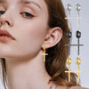 Punk Stainless Steel Frosting Hoop Earrings Design Women Men Pierced Cross Ear Jewelry Accessories Party Dangle Earring - Image 4