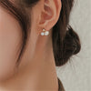 White Pink Shell Starfish Stud Earrings for Women Cute Asymmetric Imitation Pearl Rhinestones Beads Charms Small Ear Jewelry - Image 5
