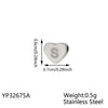 Carlidana High Polish Stainless Steel Silver Color 7 6mm Engraved Letter Alphabet Initial Perforated Heart Charm Accessories - Image 24