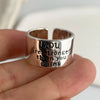 Silver Rings For Women Men Wide Vintage Letters Open Ring For Birthday Party Gift - Image 4