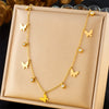 316L Stainless Steel Golden Snowflake Butterfly Crown Key Lightning Zircon Necklace Bracelet Set Jewelry Sets Gift - Image 18