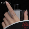 Silver Geometric Adjustable Ring For Women Party Jewelry Minimalist Punk Accessories - Image 1