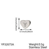 Carlidana High Polish Stainless Steel Silver Color 7 6mm Engraved Letter Alphabet Initial Perforated Heart Charm Accessories - Image 22