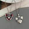 Punk Rock Red Black Heart Pendant Chain Necklace For Men Women Cool Hip Hop Street Vintage Goth Accessories Jewelry - Image 3