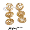 Stainless Steel Round Hollow Long Drop Earrings for Women Daily Charm Statement Jewelry Gift - Image 1