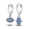 Silver Color Earrings Blue Zircon Stars Moon Irregularity Earrings For Woman Birthday Jewelry Gifts - Image 12