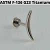 1PC Moon Titanium Cartilage Earrings Stud 16G Internally Threaded Helix Heart Ear Tragus Piercing Body Jewelry - Image 10