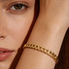 Women's 60mm Chain Snap-on Bangles Simple Button Bracelets Silver Gold Color Stainless Steel Jewelry Accessory - Image 2