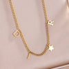 Letter Star Pendant Necklace For Women Simple Stainless Steel Chain Jewelry Accessory Gift - Image 1