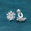 Female Small Red Zircon Stone Clip Earrings Charm Silver Color Wedding Jewelry For Women - Image 7