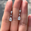 Pear Cubic Zirconia Drop Earrings for Women Dainty Ear Accessories Simple Elegant Bridal Wedding Earrings Jewelry - Image 1