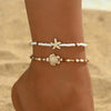 2pcs Brown Starfish And Turtle Designs Pendant Anklet for Women Summer Ocean Theme Foot Jewelry Ideal for Beach Vacations - Image 7