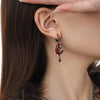 Red Moon Gem Asymmetric Earrings Personality Hip-pop Gothic Dark Ear Pendants Tassel Chain Eardrop Ear Buckle Jewelry Accessory - Image 4