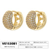 Brass Material Classic Golden Plated Punk Hip Hop Earrings Round Multi Color Set Aaacz Stone Couple Earrings - Image 3