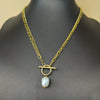 Imitation Pearl Pendant Necklace with Gold-Tone Rope Chain - Image 3