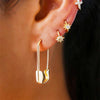Minimalist Safety Pin Shape Leverback Earrings for Women U-shaped Gold Plated Lock Pendant Pierced Earring Jewelry Accessories - Image 2