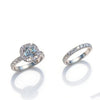 Silver Color Princess Ring for Women Inlaid White Zircon Stones Wedding Rings Set Engagement Jewelry - Image 2