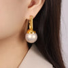 Black Beads Pendant Earrings For Women Stainless Steel Gold Plated Earrings Women's Imitation Pearl Earring Woman Jewelry - Image 8