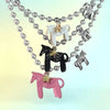 White Black Green Blue Pink Color Enamel Colt Horse Pendant Necklaces for Women Silver Plated Alloy Beads Chain Chokers - Image 16