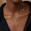 Dainty Lucky Leaf Necklace for Women Silver Gold Plated Cute CZ Flower Pendant Choker Jewelry Gifts - Image 2