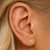 1PC Silver Tassel Chain Eight Pointed Stars Moon Earrings For Women Horse Eye Geometric Zircon Earring - Image 5