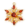 1 Piece Brass Christmas Charms Snowflake Clear Cubic Zirconia Multicolor Rhinestone Pendants For Necklace Making 20.5mm x 16mm - Image 15