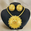 Gold Plated Filigree Jewelry Set Ethiopian Traditional Bib Necklace Bangle Earrings Ring for Women Wedding Gift - Image 3