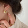 Irregular Wavy Pleated Hoop Earrings in Stainless Steel - Image 16