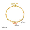 316L Stainless Steel Pink Lotus Flower Anklets For Women Girl Multi-layer Chains Jewelry Gift Party - Image 2