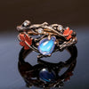 Vintage Boho Hollow Leaf Moonstone Ring for Women Niche Design Ethnic Rings Vocation Jewelry Gifts - Image 5