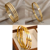 3pcs Glossy Gold Plated Stainless Steel Bangle Bracelet for Women Minimalist Basic Wristband Bangles Jewelry - Image 6