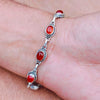 Retro Charm Black Onyx Silver Color Chain Bracelets for Women Men Boho Western Style Oval Gemstone Bangle Daily Wear Jewelry - Image 1