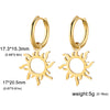 Stainless Steel Gold Color Drop Earrings Women Round Heart Flower Sun Totem Pendant Hoop Earrings Jewelry Gift - Image 20